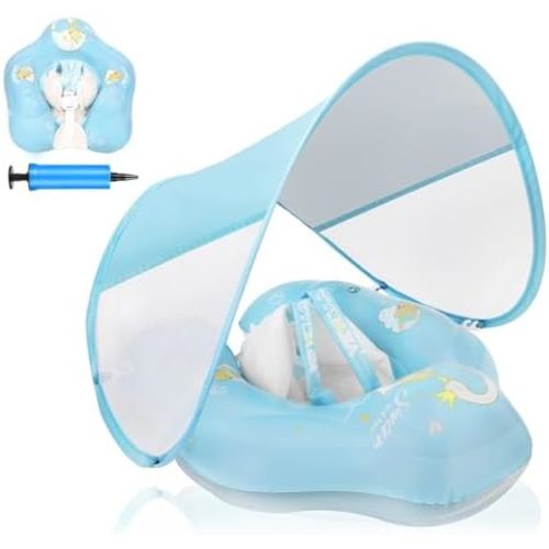 Baby Float with Canopy,Infant Pool Float with Safety Seat,Baby Swimming Float & Swim Float & Water Float UPF50+ UV Protection for Toddler from 3 to 36 Months