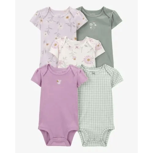 Baby 5-Pack Floral Short-Sleeve Bodysuits - Carter's | Carter's