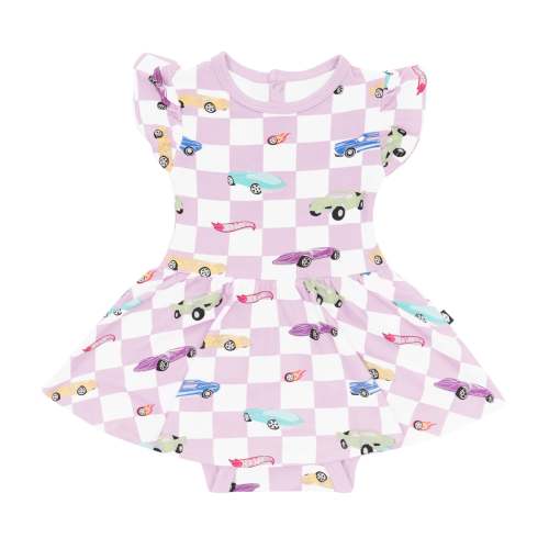 Twirl Bodysuit Dress in Sparkles and Speed