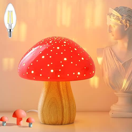 Mushroom Lamp - Red