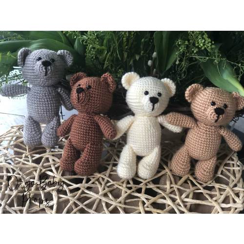 Teddy Bear crochet toy, Newborn photo,plush teddy bear, Stuffed soft toy photo prop Newborn photo props pink brown ivory Mini Bear