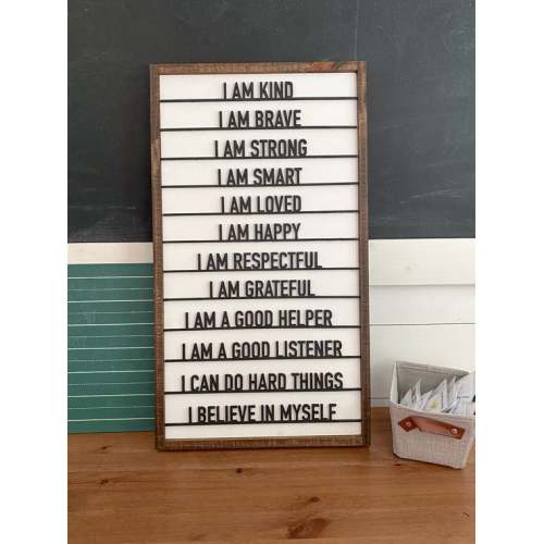 Kids daily affirmation sign