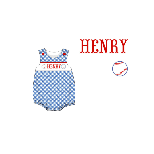 Pre-Order Custom Hand Smocked Name Baseball Bubble
