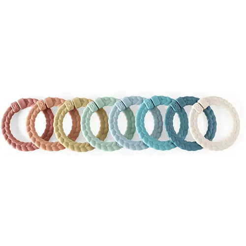 Itzy Ritzy Linking Ring Set; Set of 8 Braided, Rainbow-Colored Versatile Linking Rings; Attach to Baby's Car Seat, Stroller & Activity Gym to Keep Toys Nearby; Rainbow