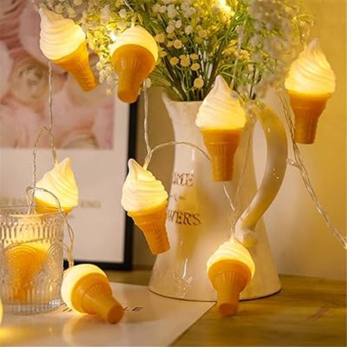 Ice Cream String Lights, Decorations Warm Lights (Ice Cream), White