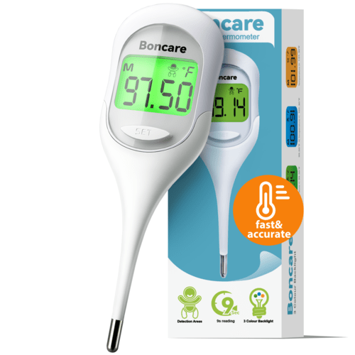 Boncare 9 Seconds Digital Basal Thermometer for Adults and Kids - Accurate Oral Thermometer - Boncare