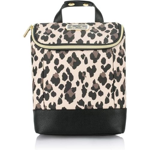 Itzy Ritzy Insulated Bottle Bag – Keeps Bottles Warm or Cool - Holds 3 Bottles & Features Interior Pocket For Ice Pack (Not Included), Leopard