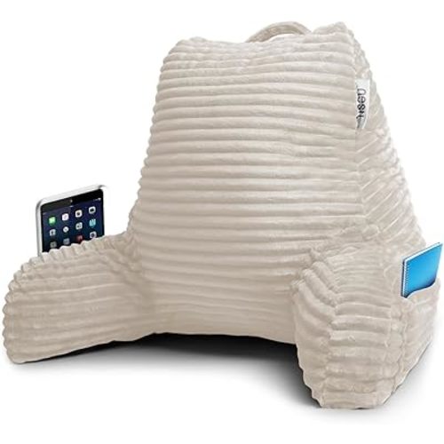 Nestl Reading Pillow for Bed Adult – Back Pillow for Sitting in Bed, Standard Bed Pillows for Sitting Up in Bed, Foam Bed Chair Pillow, Linen Bed Rest Pillow