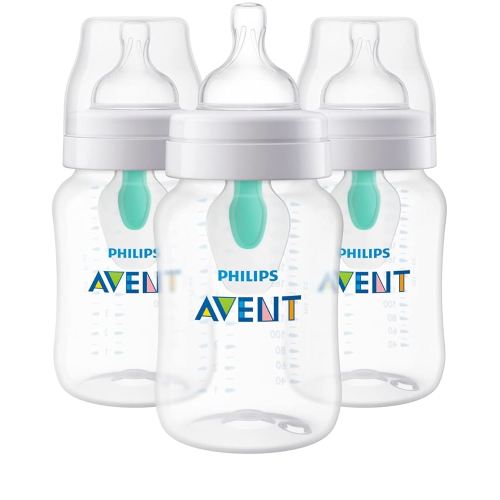 Philips Avent Anti-colic Baby Bottle with AirFree Vent, 9oz, 3 pack, SCY703/03