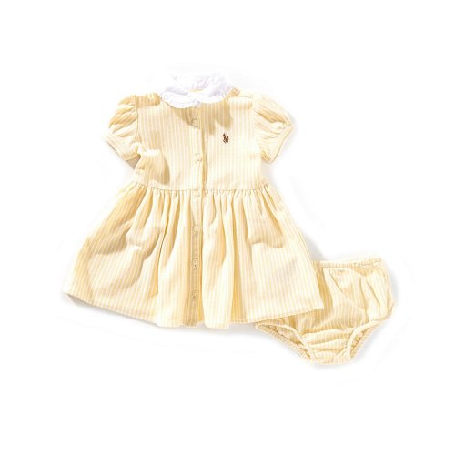 Ralph Lauren Baby Girls 3-24 Months Short-Sleeve Striped Knit Oxford Shirtdress