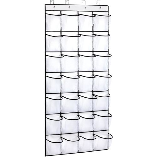 REGELOGO 28 Large Pocket Over the Door Shoe Organzier, Hanging Shoe Rack for Door Large Capacity Shoe Organizer Holder with 4 Metal Hooks.