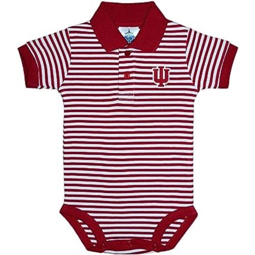 Indiana University Hoosiers Newborn Infant Baby Striped Polo Bodysuit