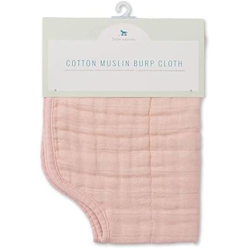 Little Unicorn Single Cotton Muslin Burp Cloths | 100% Cotton | Multi-Layer | Ultra Absorbent & Soft | Ergonomic Design | Burping Newborn Baby | Reversible | Large 21”x14”