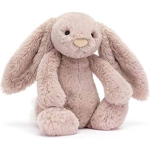 Jellycat Bashful Luxe Rosa Bunny Stuffed Animal, Medium 12 inches - Rabbit & Bunny Plush Toy - Classic Children's Gift