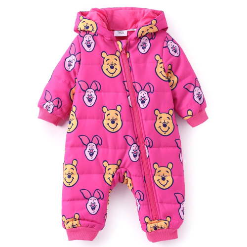 Disney Baby Winnie the Pooh Girls Boys Hooded Rompers Character Puffer Bodysuits Outfits Sizes 0/3-18M