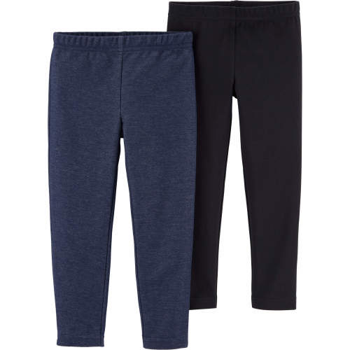 Baby 2-Pack Navy & Black Leggings - Style,Navy/Black