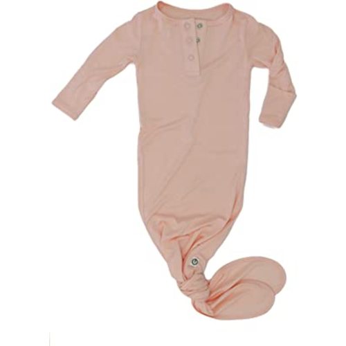 Ultra-Soft Knotted Bamboo Baby Gown, Newborn Long-Sleeve Swaddle Wear for Baby Boy or Girl
