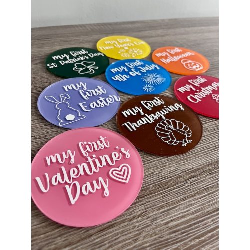 Babys First Holiday Holiday Milestone Marker Set Milestone Disc Newborn Holiday Photo Prop Acrylic Milestone Markers - Etsy