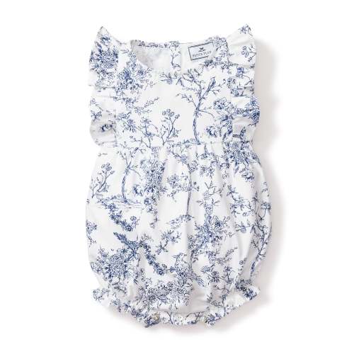 Baby's Twill Ruffled Romper in Timeless Toile