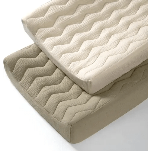 lulumoon Muslin Changing Pad Cover: Baby Cotton Quilted Changing Table Cover - Soft Changing Pad Sheets for Boys Girls