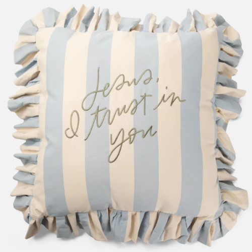 Jesus, I Trust in You Striped Pillow – Be A Heart