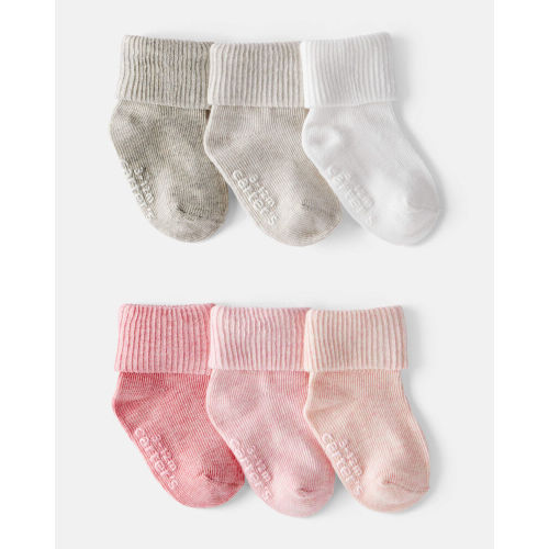 Baby Girl 6-Pack Socks - White/Pink | Carter’s Oshkosh Canada