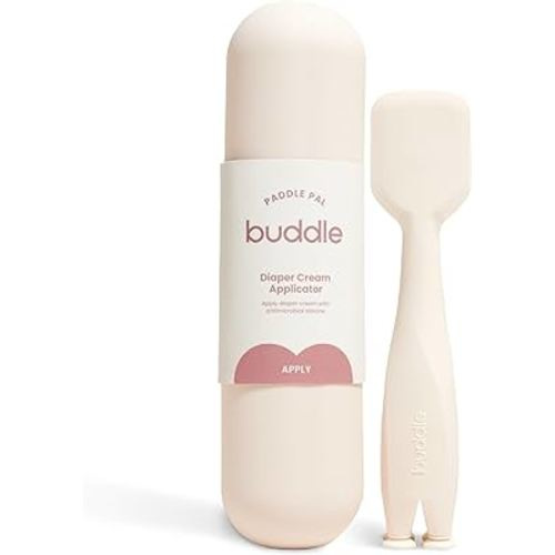 BUDDLE Paddle Pal Diaper Rash Cream Applicator - Made with BPA-Free Silicone - Diaper Cream Spatula For Smooth & Easy Application of Diaper Cream For Baby - Includes Carrying Case