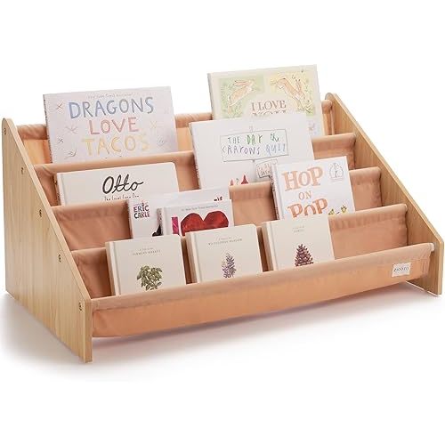 ZICOTO Decorative Bookshelf for Kids - Beautiful Shelf to Display All Books of Your Little One - The Perfect Nursery Organizer for Your Baby Girl or Boy's Montessori Bedroom or Toddler Play Room Decor