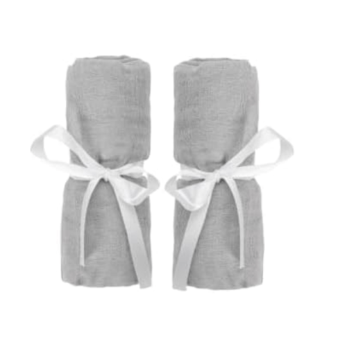 Newton Baby Fitted Sheets for Travel Crib & Play Yard Floor Pad (2-Pack) - Ultra-Breathable, Washable and Ultra-Soft, 100% Muslin Cotton, 34" x 48", Grey