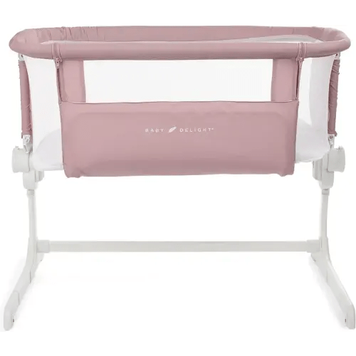 Baby Delight Beside Me Dreamer Bassinet | Bedside Sleeper & Baby Bassinet | 6-Position Height Adjustment | 100% GOTS Certified Organic Cotton Fabric | Organic Rose