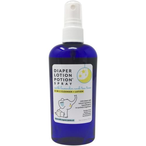 MoonDance Soaps Diaper Lotion Potion Cleansing Spray, 4 Oz Tea Tree & Lavender, Natural No-Rinse Cleanser and Moisturizer for Baby's Bottom