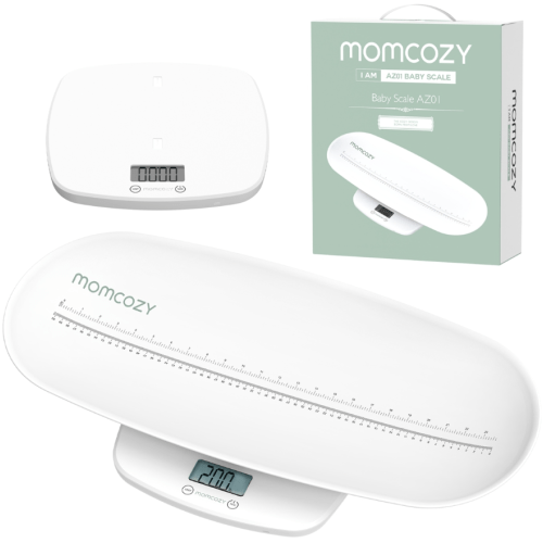 Momcozy Baby Scale, Multi-Function Scale for Body Weight and Height Measurement, Weighted Feeds, with Curved Removable Tray, for Newborns, Adult Scale & Pet Scale, 5 Units, Auto-Off,Digital LED Screen