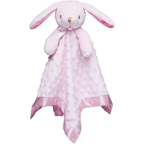 Pro Goleem Loveys for Babies Bunny Security Blanket Baby Girl Gifts Newborn Soft Pink Lovie for Infant and Toddler Snuggle Toy Stuffed Animal, Pink 16 Inch