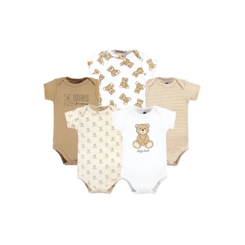 Five-Piece Set of Cotton Infant All-in-One Bodysuits