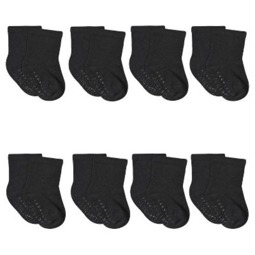 Gerber Baby Wiggle-Proof™ Jersey Crew Socks - Black - 6-12 Months - 8-Pack