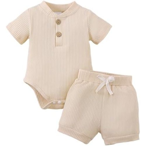 Jecson Newborn Boy Clothes Baby Boy Outfits Set Baby Boy Summer Clothes Soft Cotton Short Sleeve Top and Shorts for 0-18M