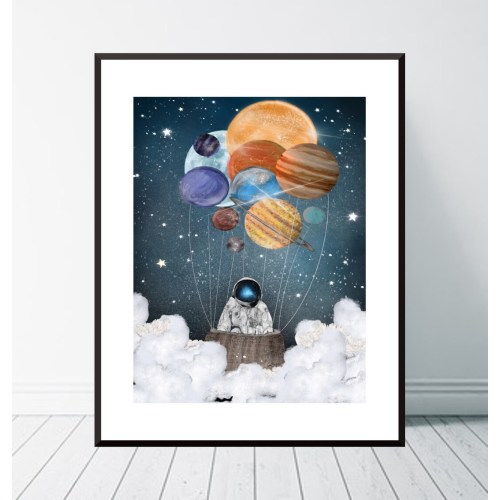 A Space Adventure. Solar system print, Solar system poster, Solar system art, Space poster, Nursery solar system print, Space and galaxy art