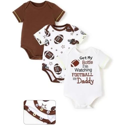 PATPAT Baby Bodysuits Rayon Super Durable - Short Sleeve for Boys and Girls - Newborn Infant Unisex Gift Clothes - 3 Pack