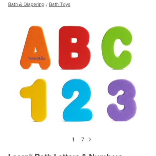 Learn Bath Letters &amp; Numbers, Primary, 36ct | Munchkin