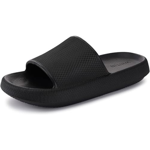 WHITIN Pillow Slippers for Women Non Slip | Cushioned Thick Sole Slides | Quick Drying Bathroom Sandals