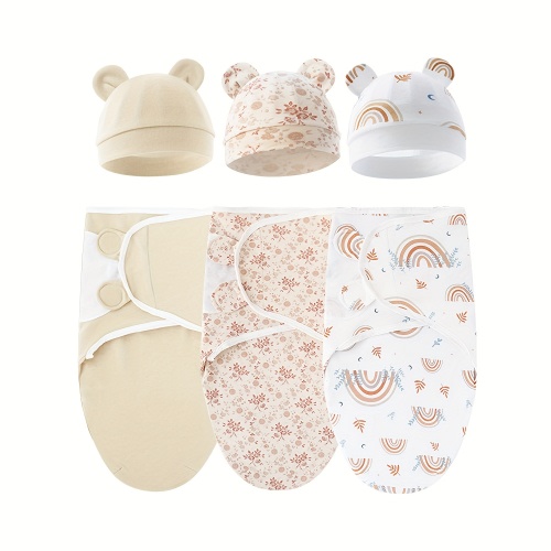 3 sets of newborn swaddle blankets and hats for 0-6 months boys and girls, newborn swaddle design, newborn gift. | Today's Deals | Temu