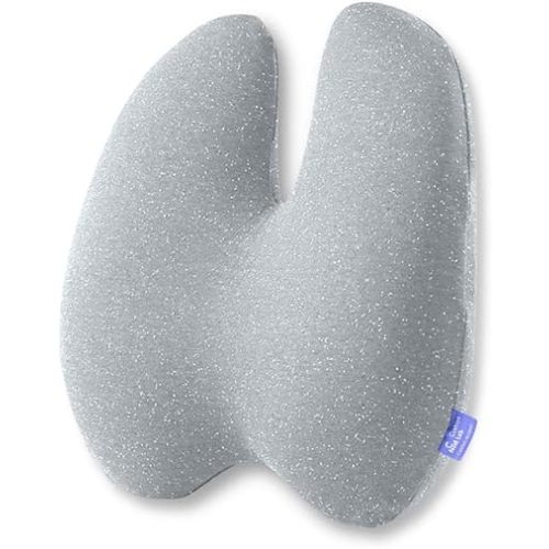 C CUSHION LAB Extra Dense Lumbar Pillow - Patented Ergonomic Multi-Region Firm Back Support for Lower Back Pain Relief - Lumbar Support Cushion with Strap for Office Chair, Car, Sofa, Plane - Grey