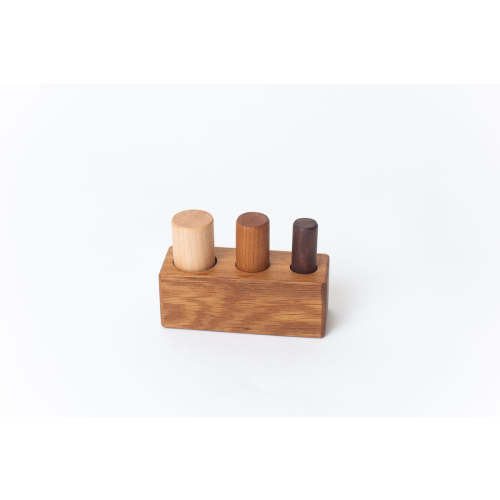 Montessori Three Peg Size Discrimination Block