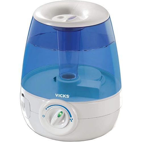Vicks V4600-CAN Filter-Free Ultrasonic Cool Mist Humidifier, Medium Room Humidifier for Baby, Bedroom, Office Desk, with Variable Output Control, Dual Scent Pad Slots, Auto Shut-Off, 4.5L/1.2Gal