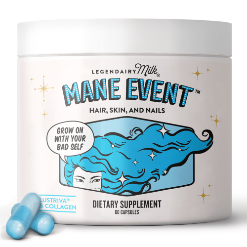 Legendairy Milk Mane Event Supplement Capsules for Hair, Skin, and Nails, 60 Count