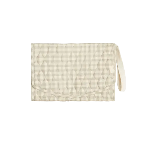 Portable Changing Pad in Beige Gingham | Over The Moon