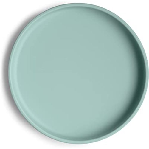 mushie Classic Silicone Suction Plate | BPA-Free Non-Slip Design (Cambridge Blue)