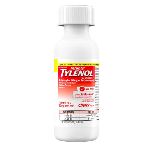 Infants' Tylenol Acetaminophen Medicine, Dye-Free Cherry, 1 fl. oz
