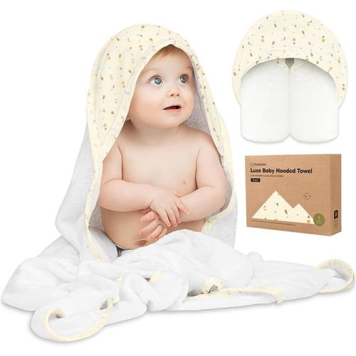 KeaBabies Hooded Baby Towel for Newborn - Viscose Derived from Bamboo Large Baby Bath Towels with Hood for Boys, Girls, Toddler, Extra Absorbent & Soft Newborn Bath Essentials (Dreamers)