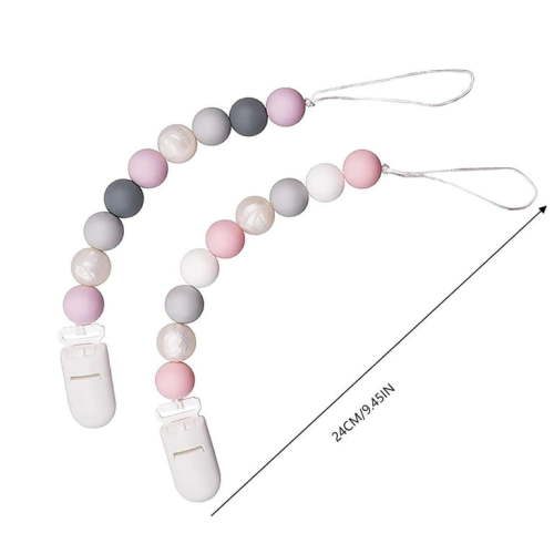 2 Pcs Pacifier Clips, Silicone Holder for Baby’S Binky & Teething Toys, Neutral Baby Paci Clips Boys & Girls, Binky Clips Pacifier Straps Chain for Toys Teethers